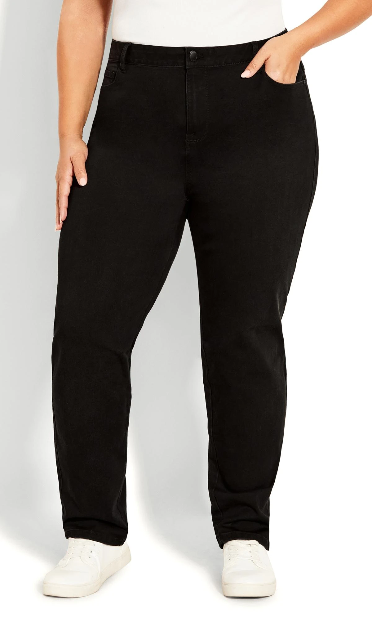 Avenue Black Butter Denim Straight Leg Jean Black - Image 9