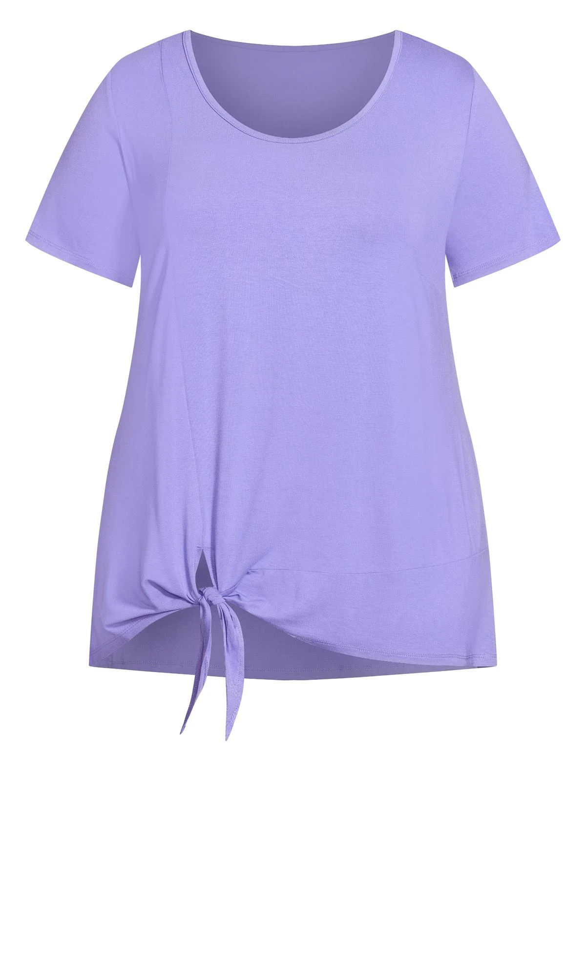 Avenue Purple Tie Hem Detail T-Shirt - Image 5