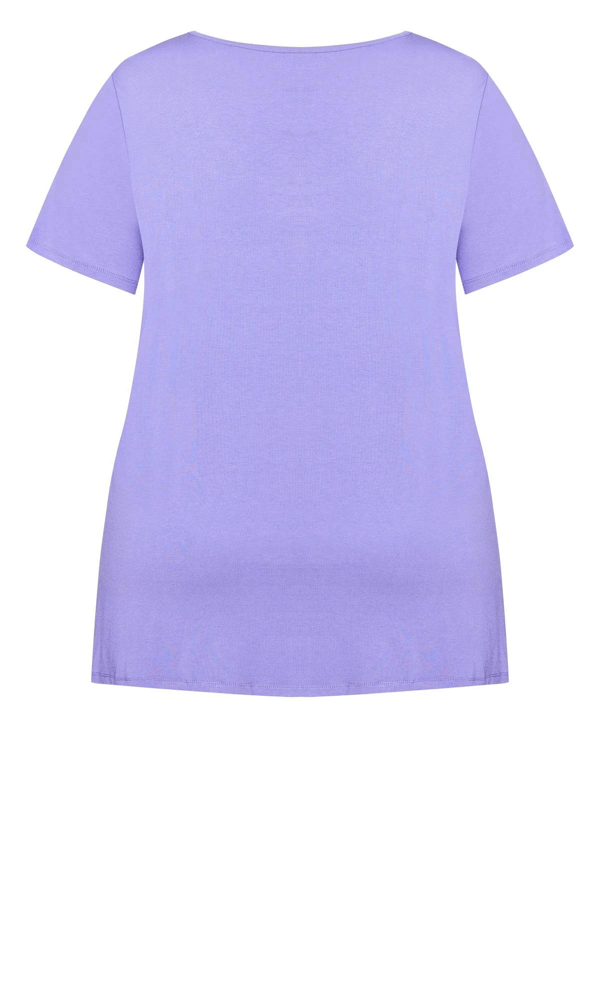 Avenue Purple Tie Hem Detail T-Shirt - Image 6