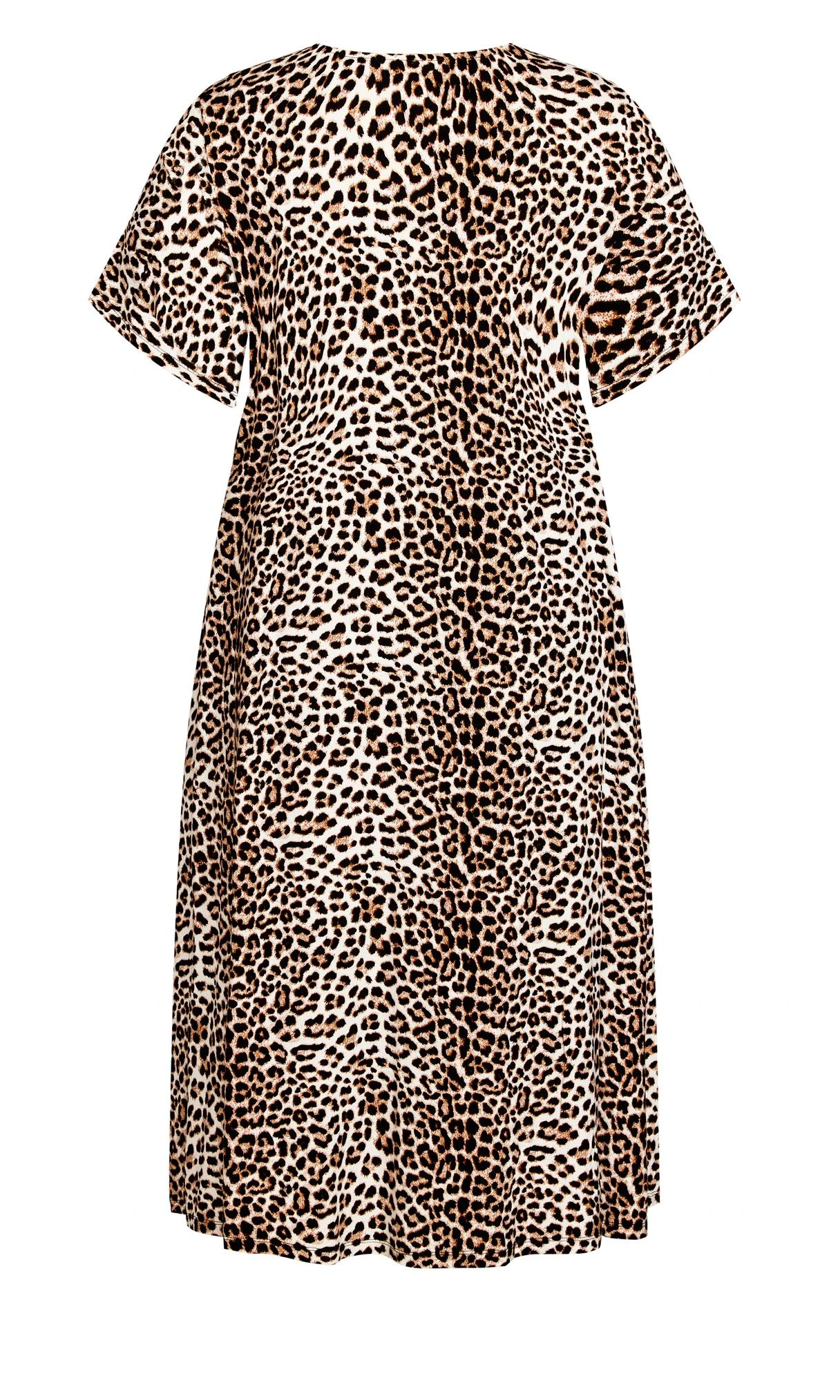 Avenue Brown Midi Button Print Dress - Image 4