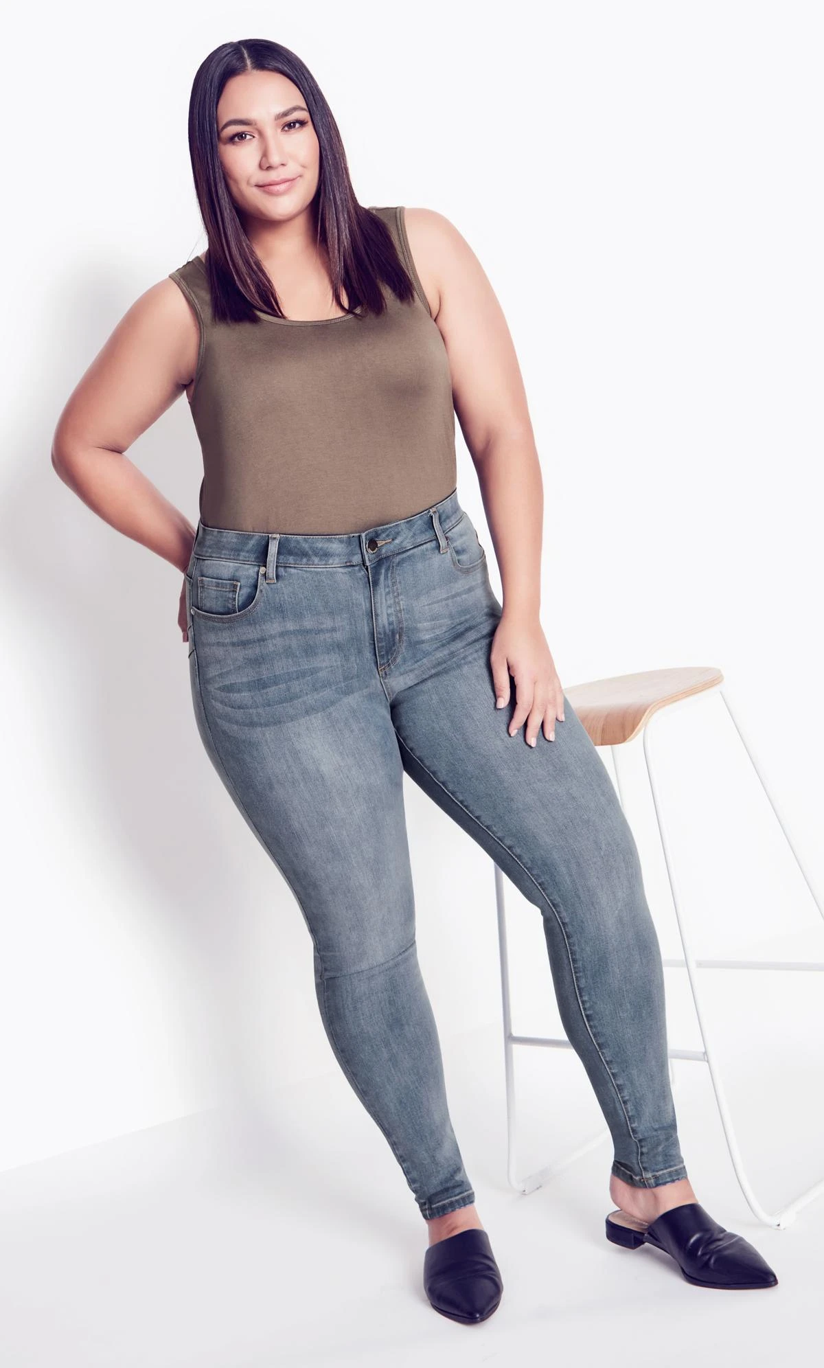 Avenue Light Blue Stretch Skinny Jeans