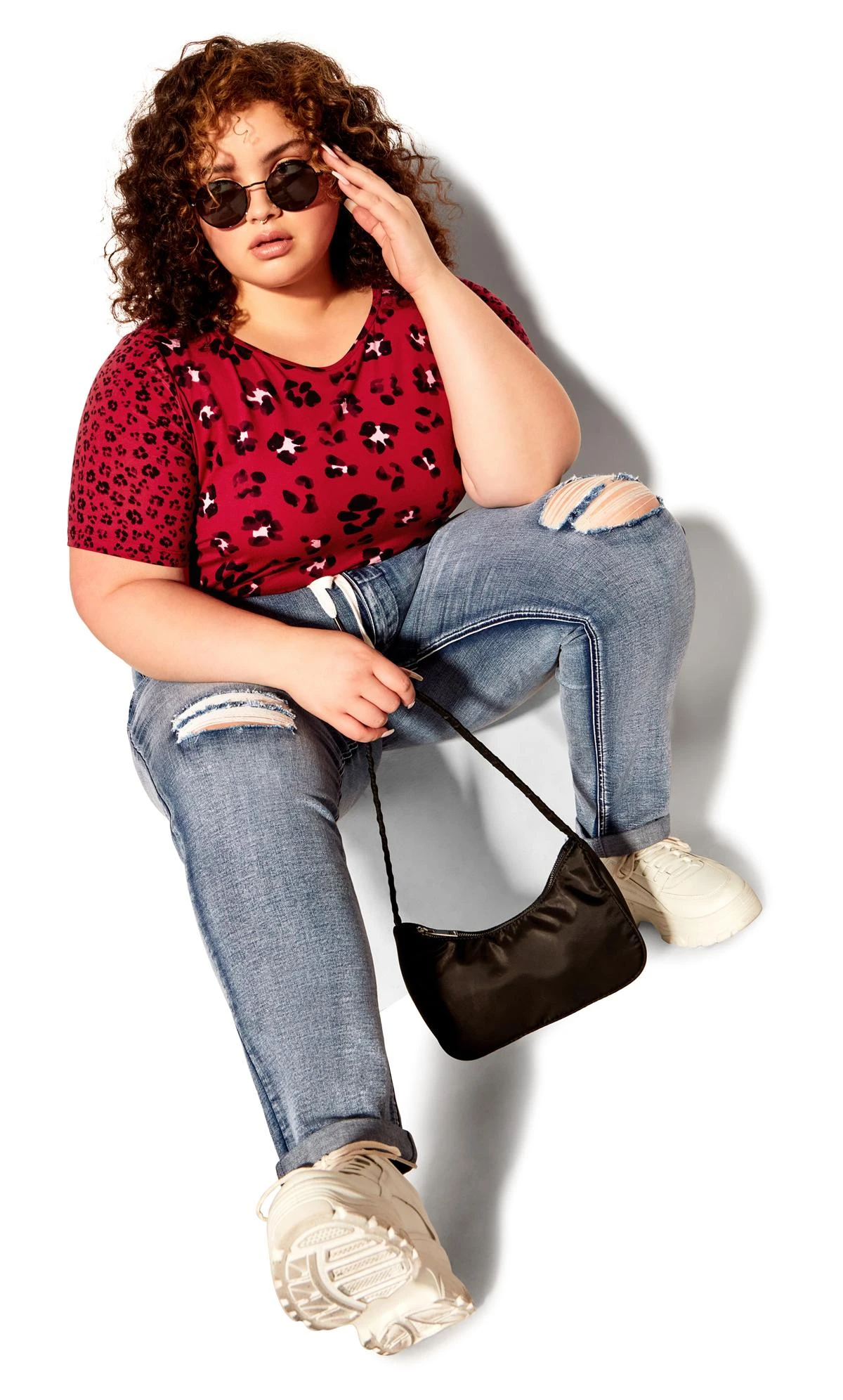 Avenue Blue Washed Distressed Drawstring Jeans - Image 2