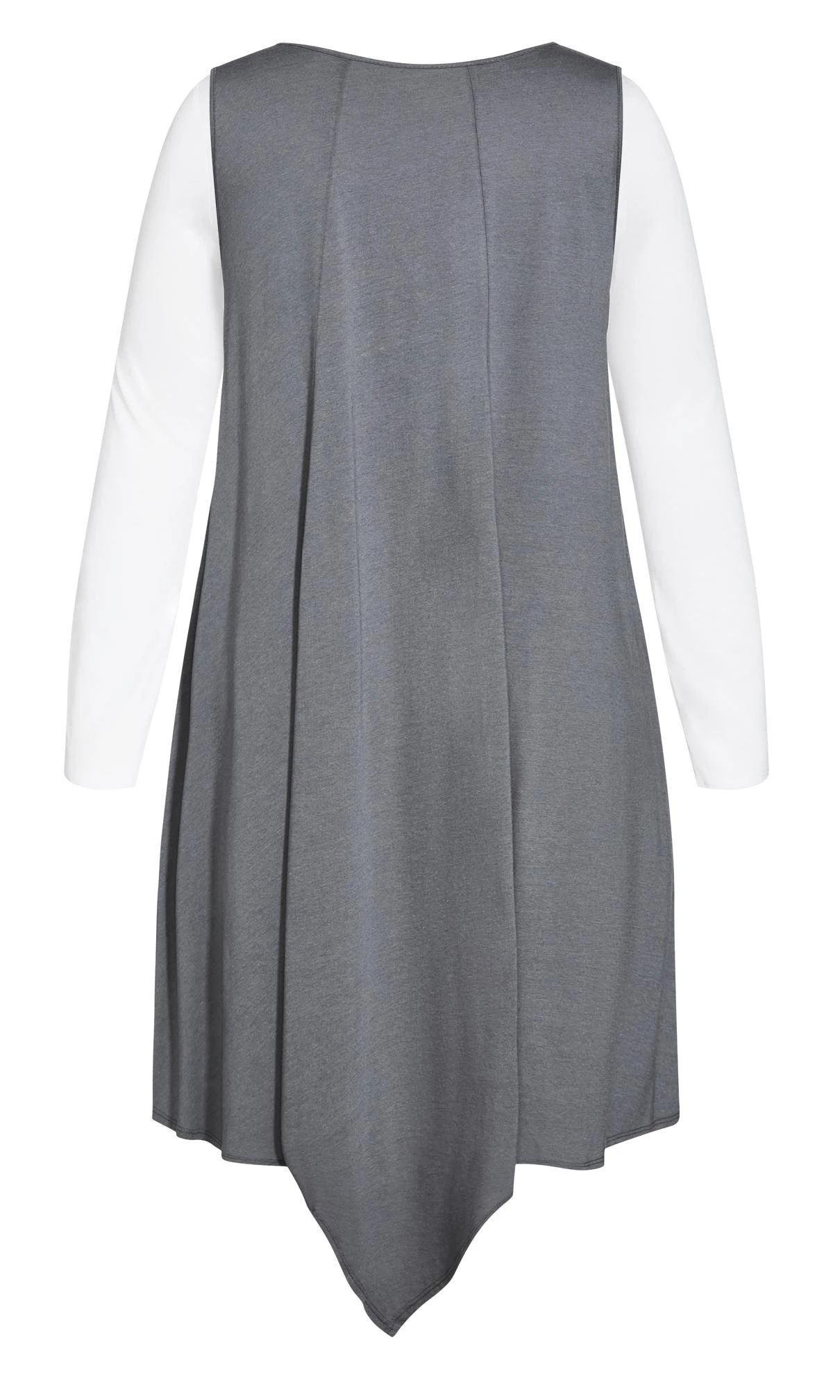 Avenue Isolde Roth Grey Plain Double Layer Dress - Image 5
