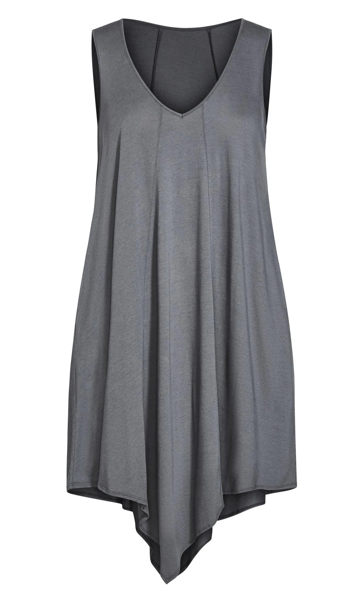 Avenue Isolde Roth Grey Plain Double Layer Dress - Image 6
