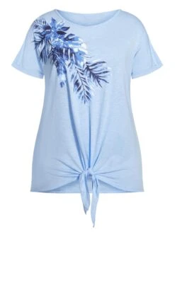 Avenue Blue Escape Tie Front Top