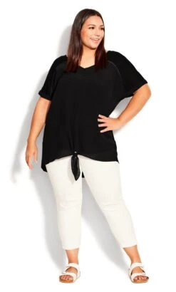 Avenue Black Knot Hem T-Shirt