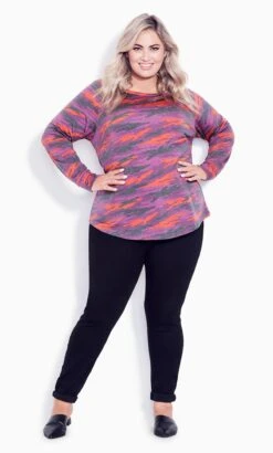 Avenue Purple Camo Long Sleeve Tee