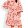 Avenue Pink Floral Tunic Dress