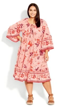 Avenue Pink Floral Tunic Dress
