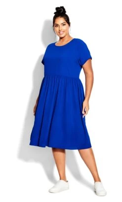 City Chic Cobalt Blue Smock Dress