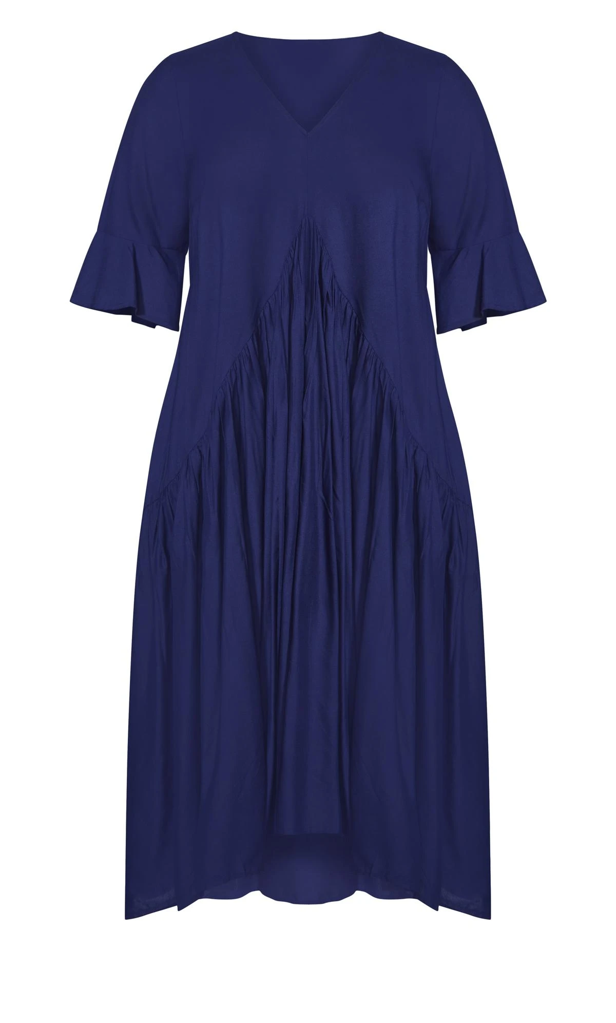 Avenue Navy Blue Pleated Pocket Maxi Dress - Image 3
