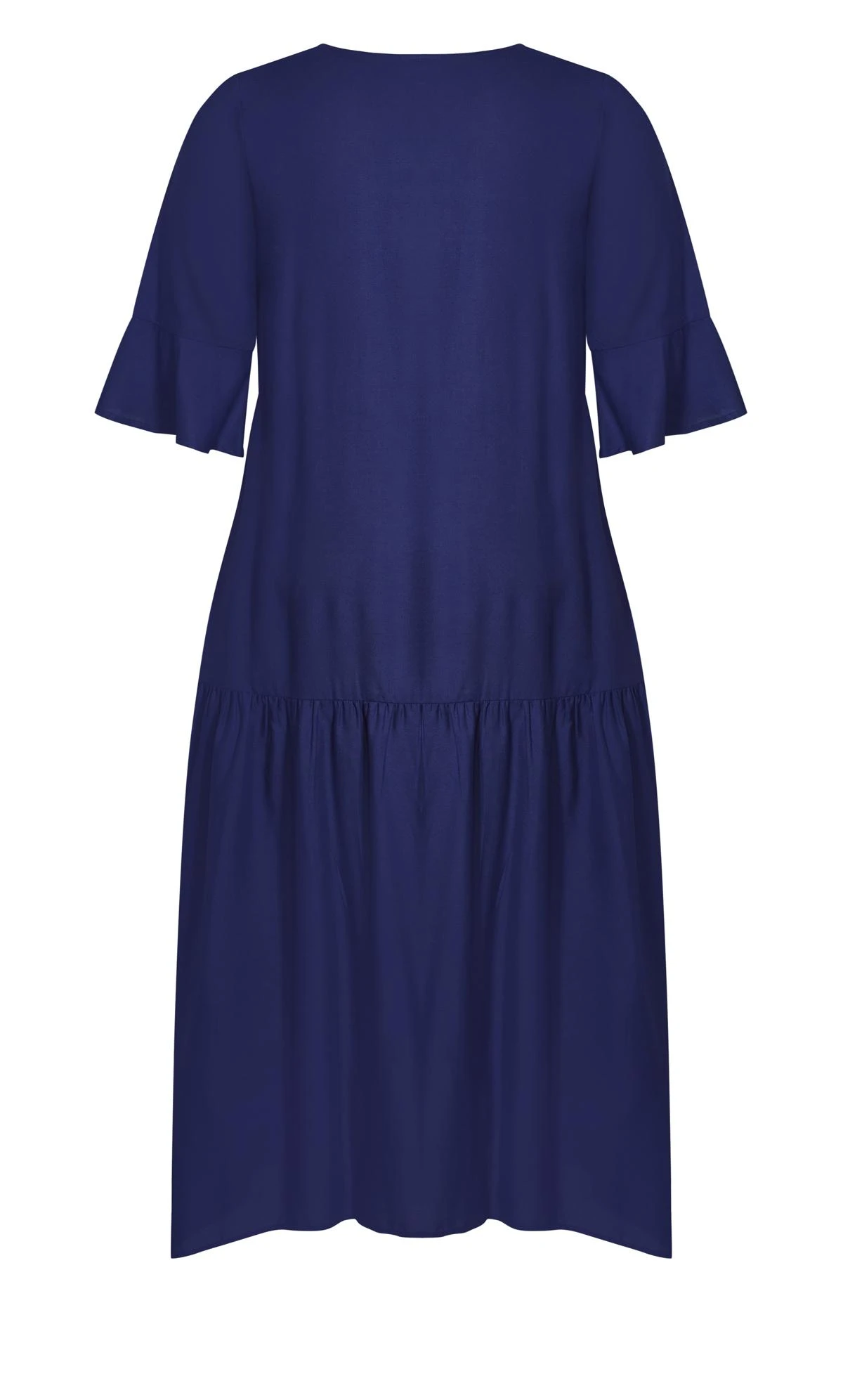 Avenue Navy Blue Pleated Pocket Maxi Dress - Image 4