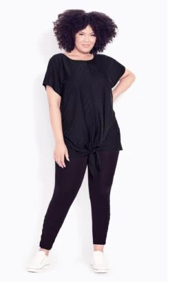Avenue Ave Leisure Black Burn Out Tie Top