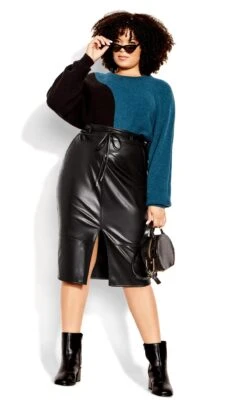 City Chic Black Celine Skirt