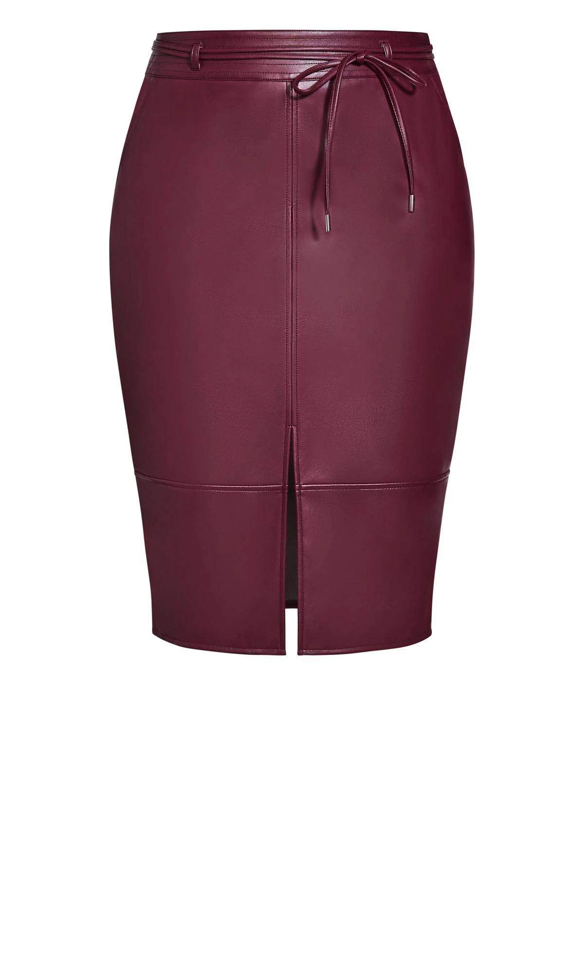 City Chic Purple Faux Leather Midi Skirt - Image 5