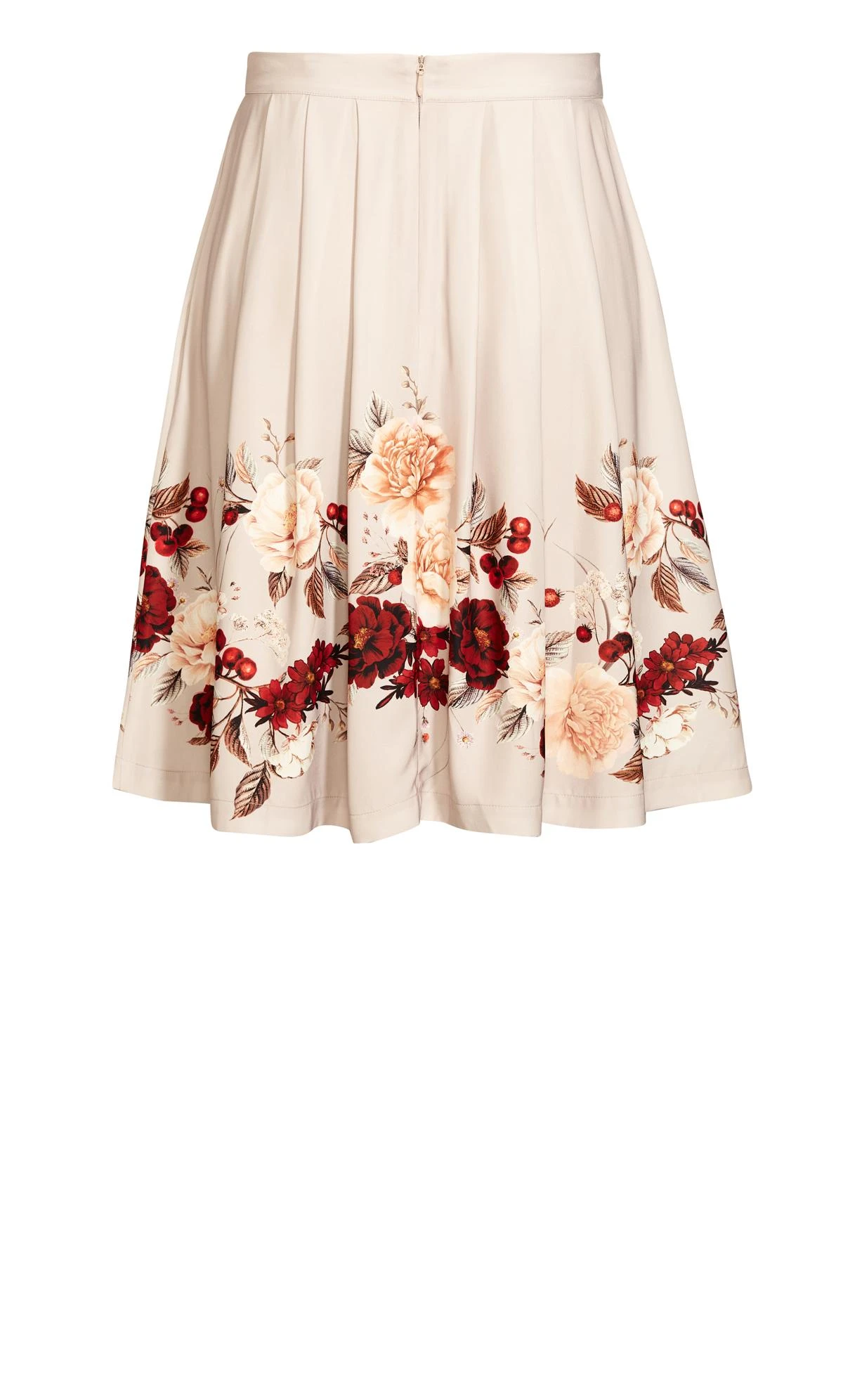 City Chic Pink Floral Border Print Midi Skirt - Image 6