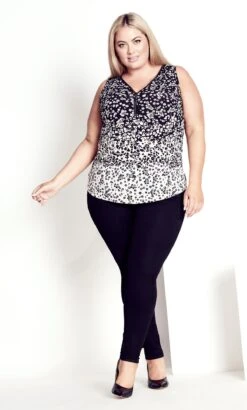 Avenue Ave Studio Black Liana Border Top