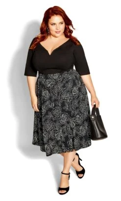 City Chic Black Layla Skirt