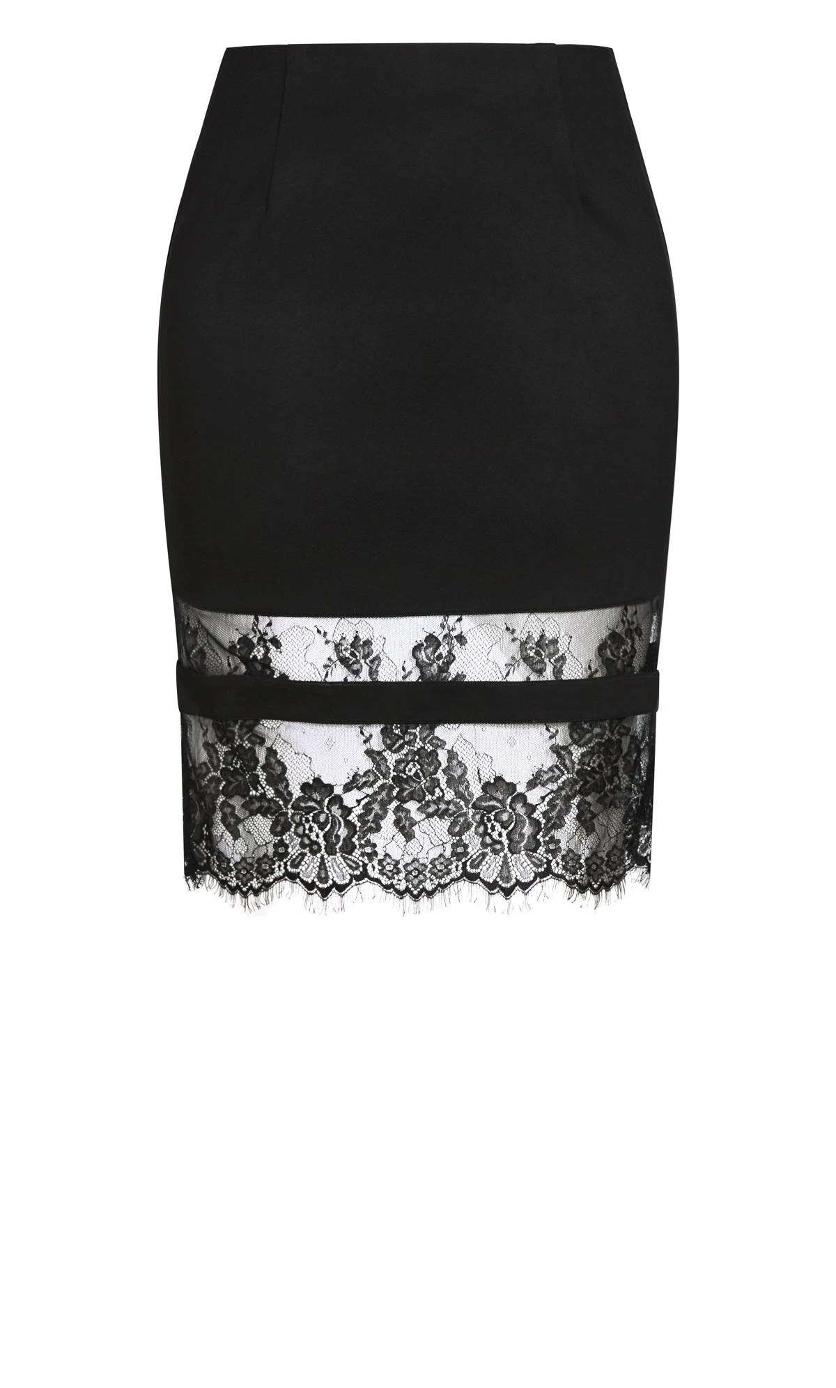 City Chic Black Lace Tube Midi Skirt - Image 5