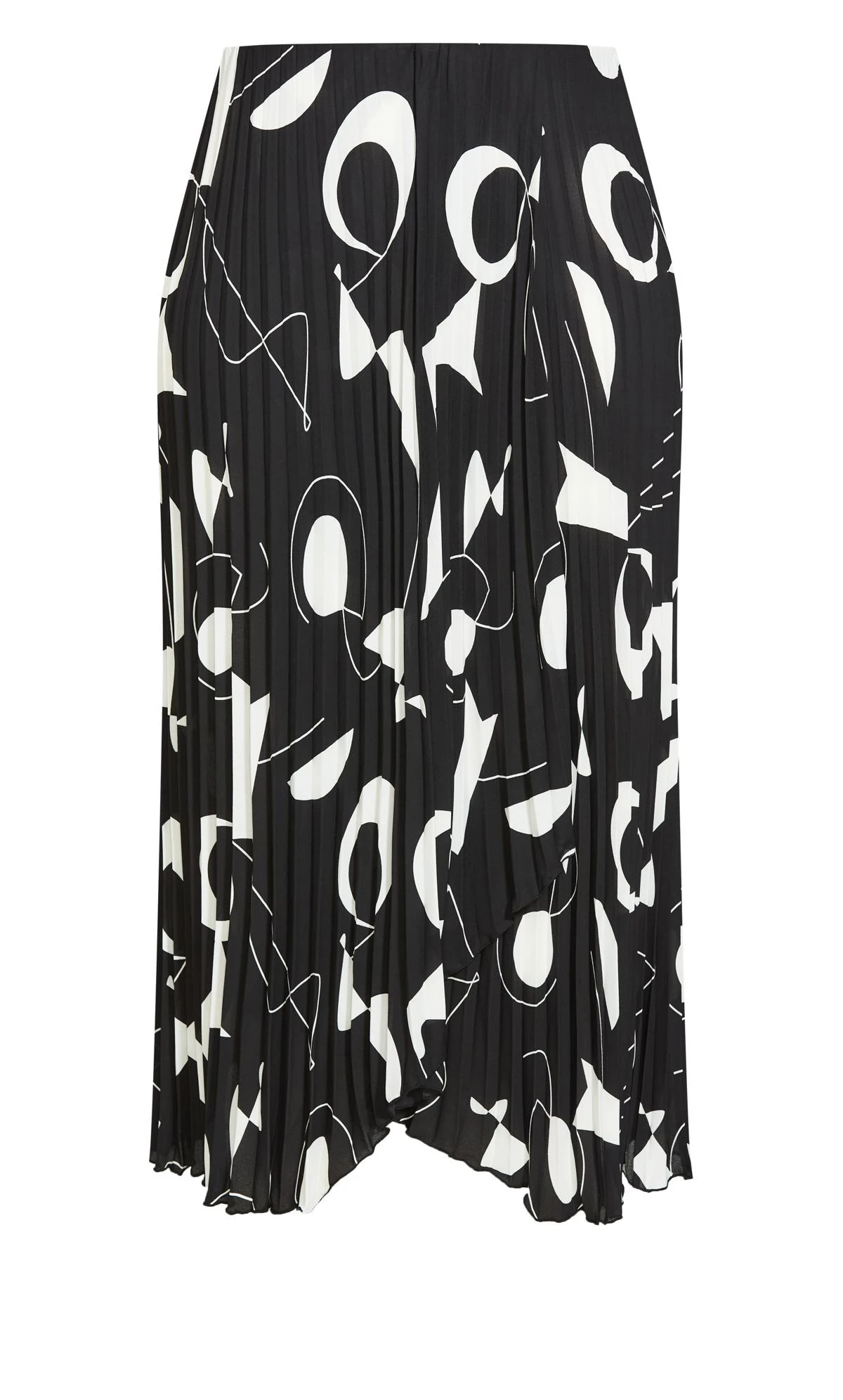 City Chic Black Geometric Print Midi Skirt - Image 5
