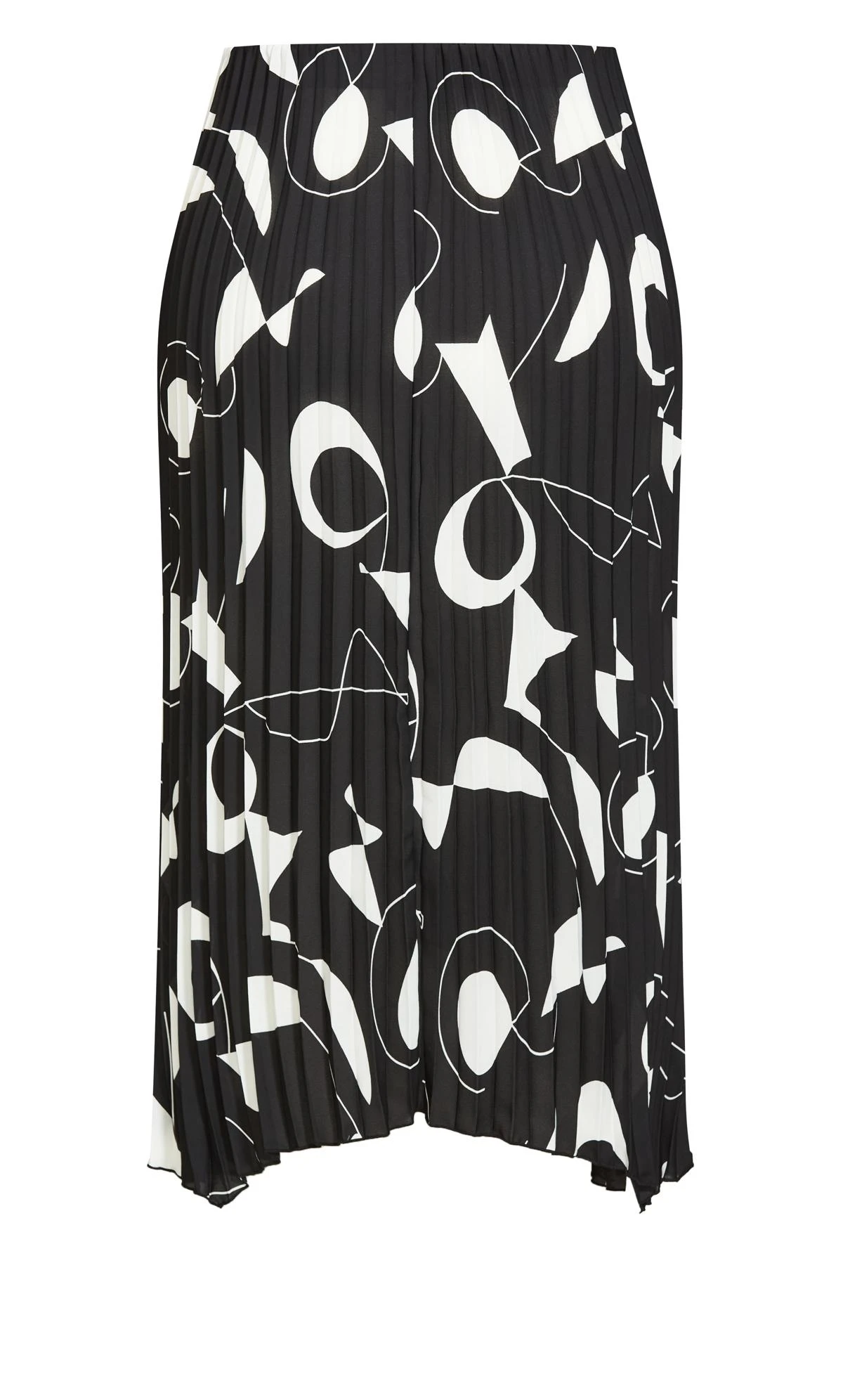 City Chic Black Geometric Print Midi Skirt - Image 6