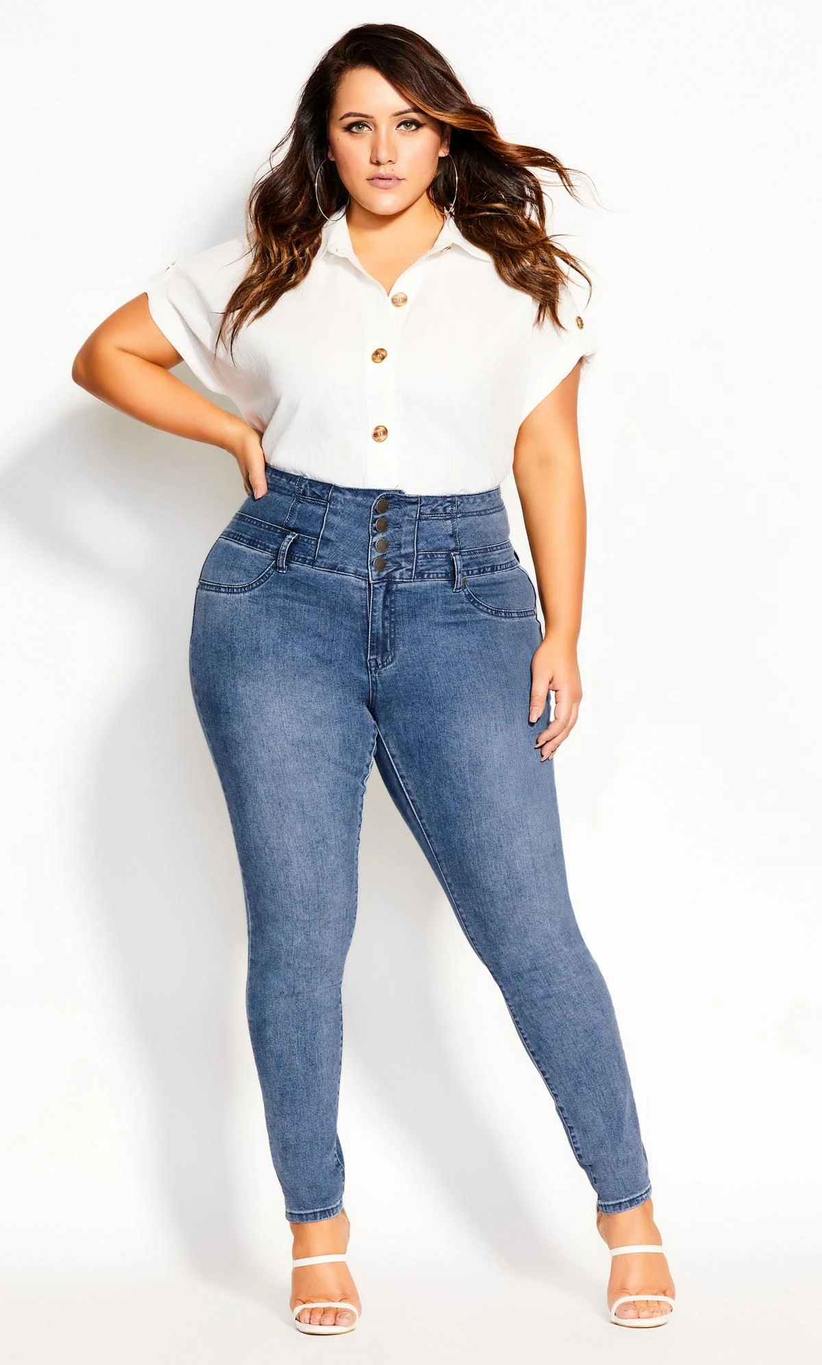 City Chic Denim Harley Corset Skinny Short Jean