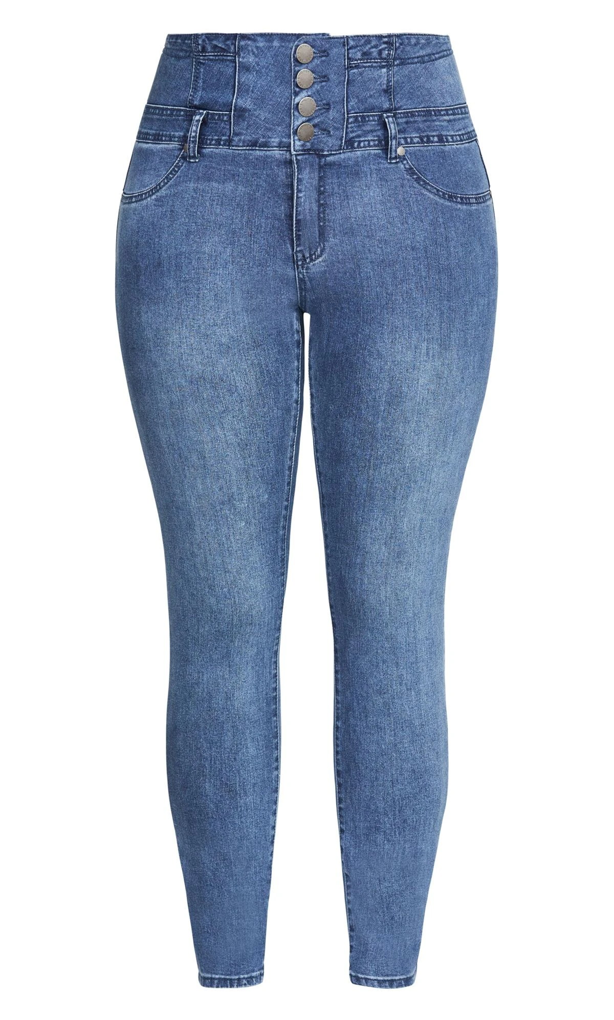 City Chic Denim Harley Corset Skinny Short Jean - Image 3