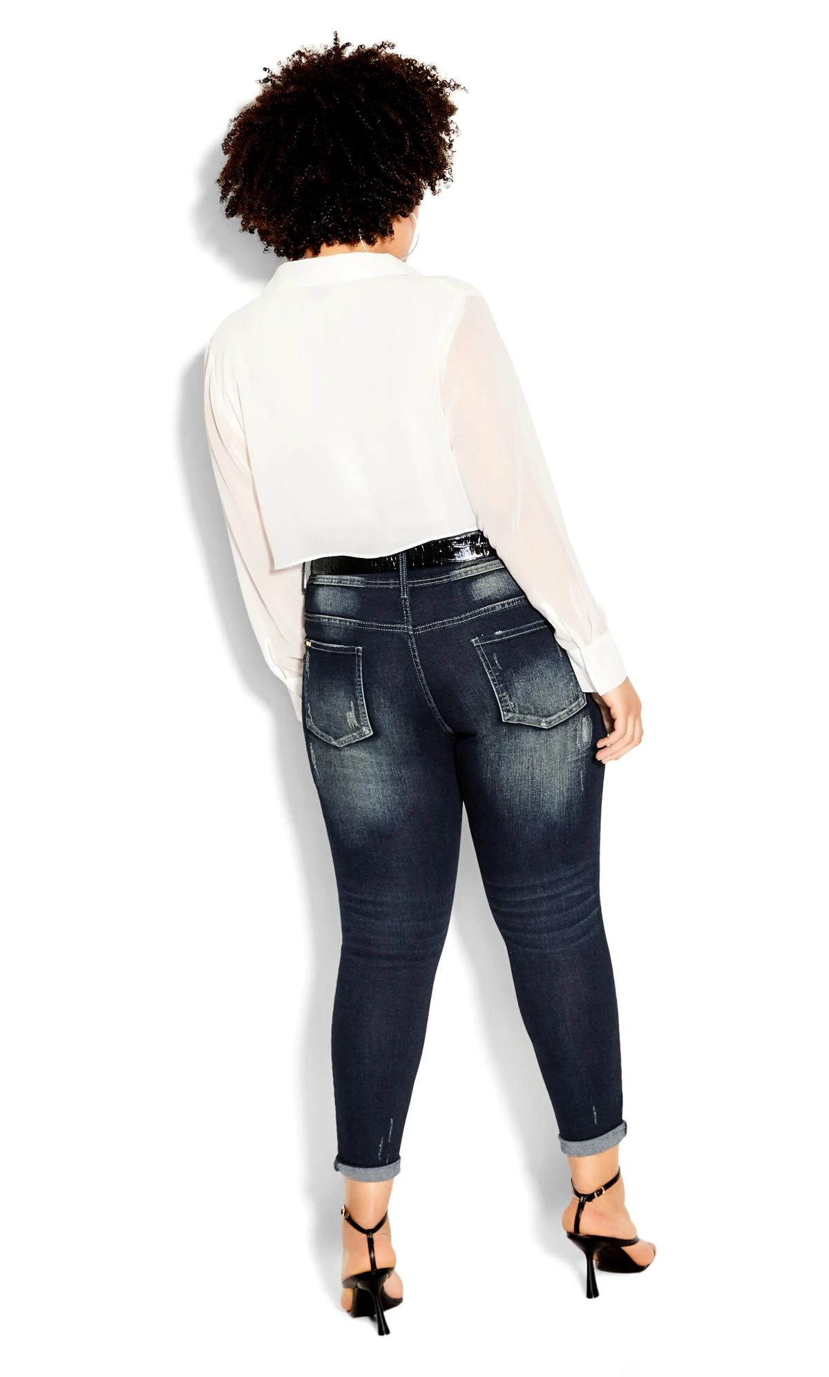 City Chic Denim Patched Apple Skinny Jean - Image 2