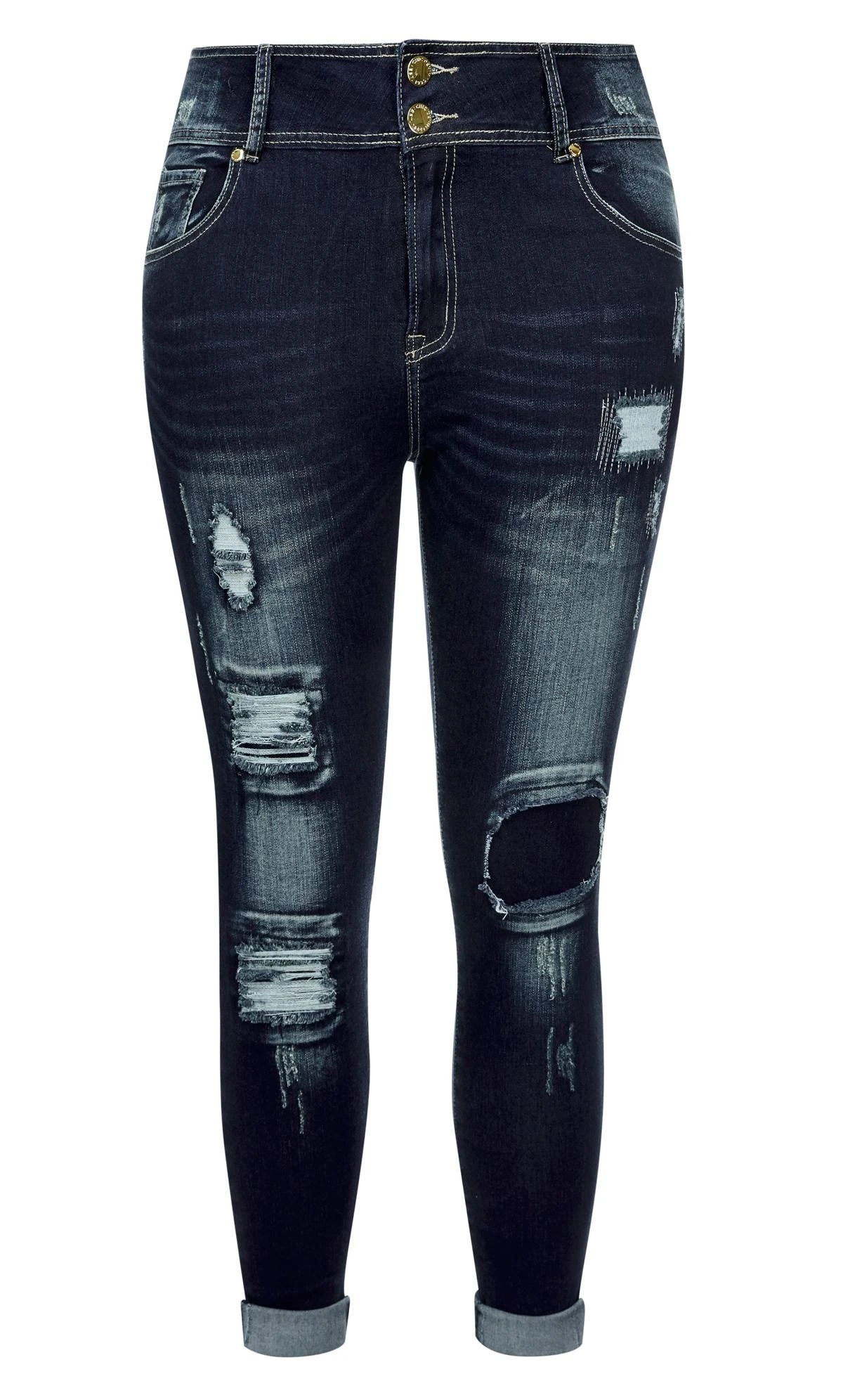 City Chic Denim Patched Apple Skinny Jean - Image 3