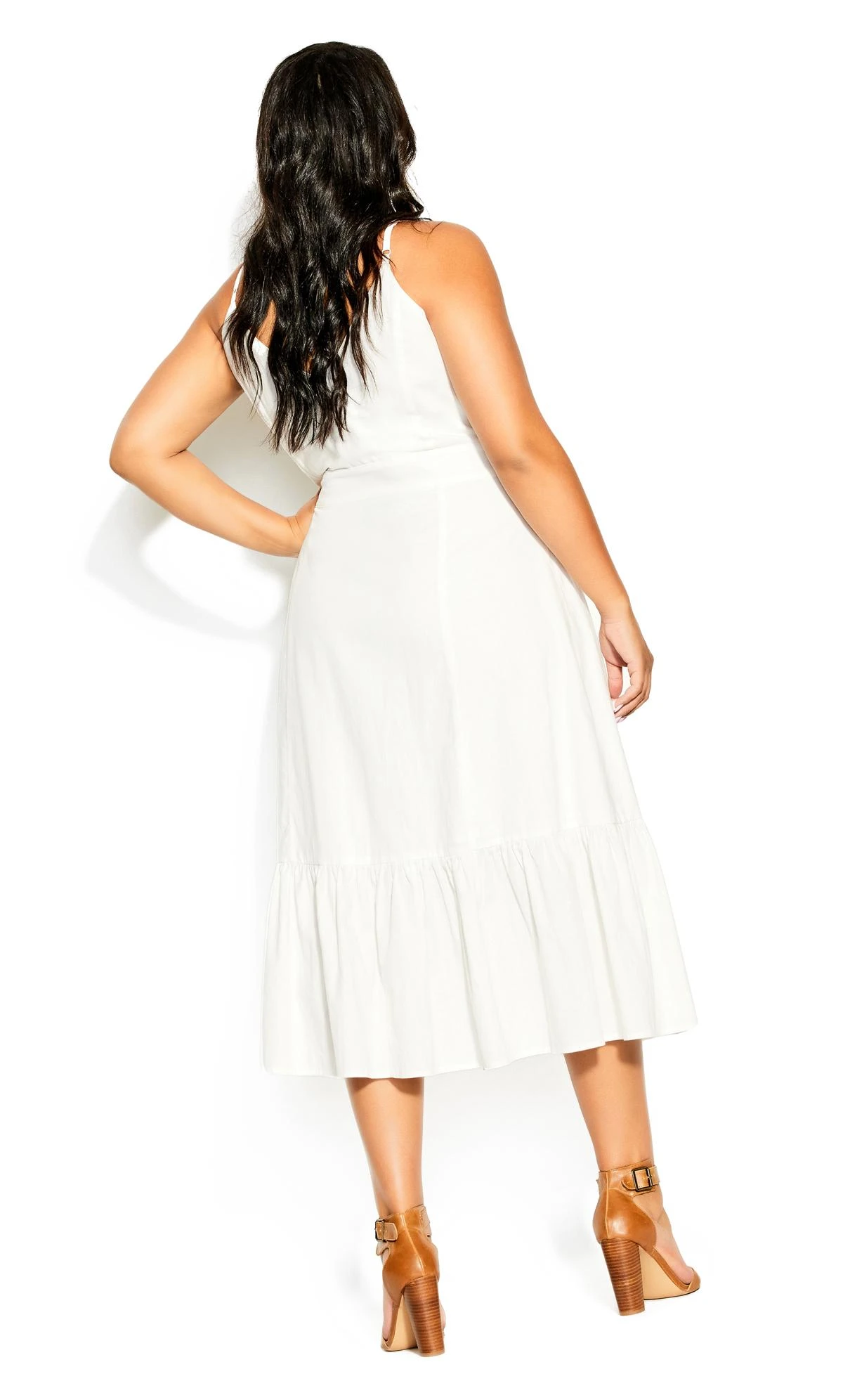 City Chic Ivory Wrap Midi Dress - Image 4
