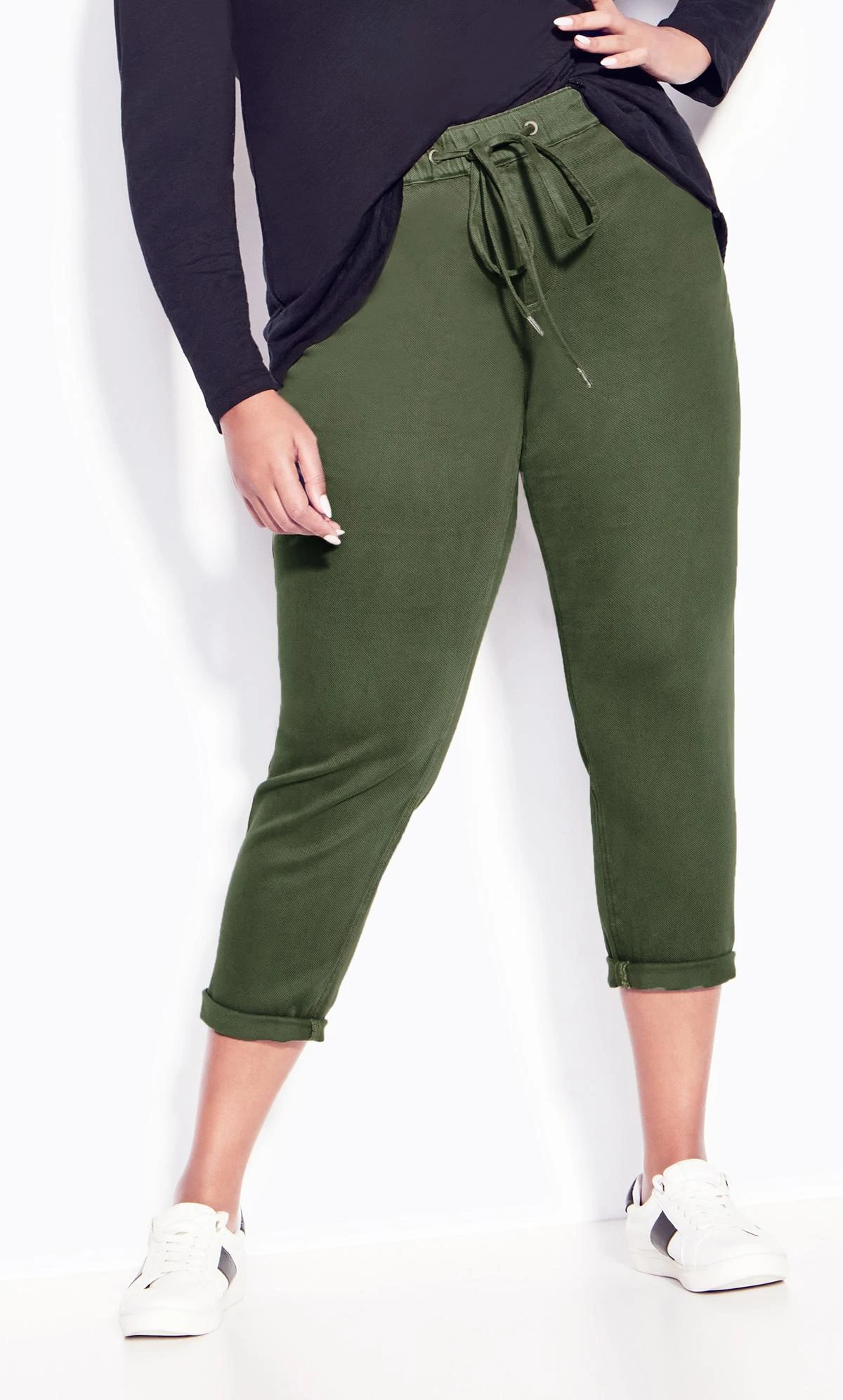 Avenue Zim & Zoe Khaki Denim Stretch Jogger Khaki - Image 4