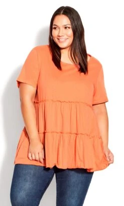 Avenue Orange Tiered T-Shirt