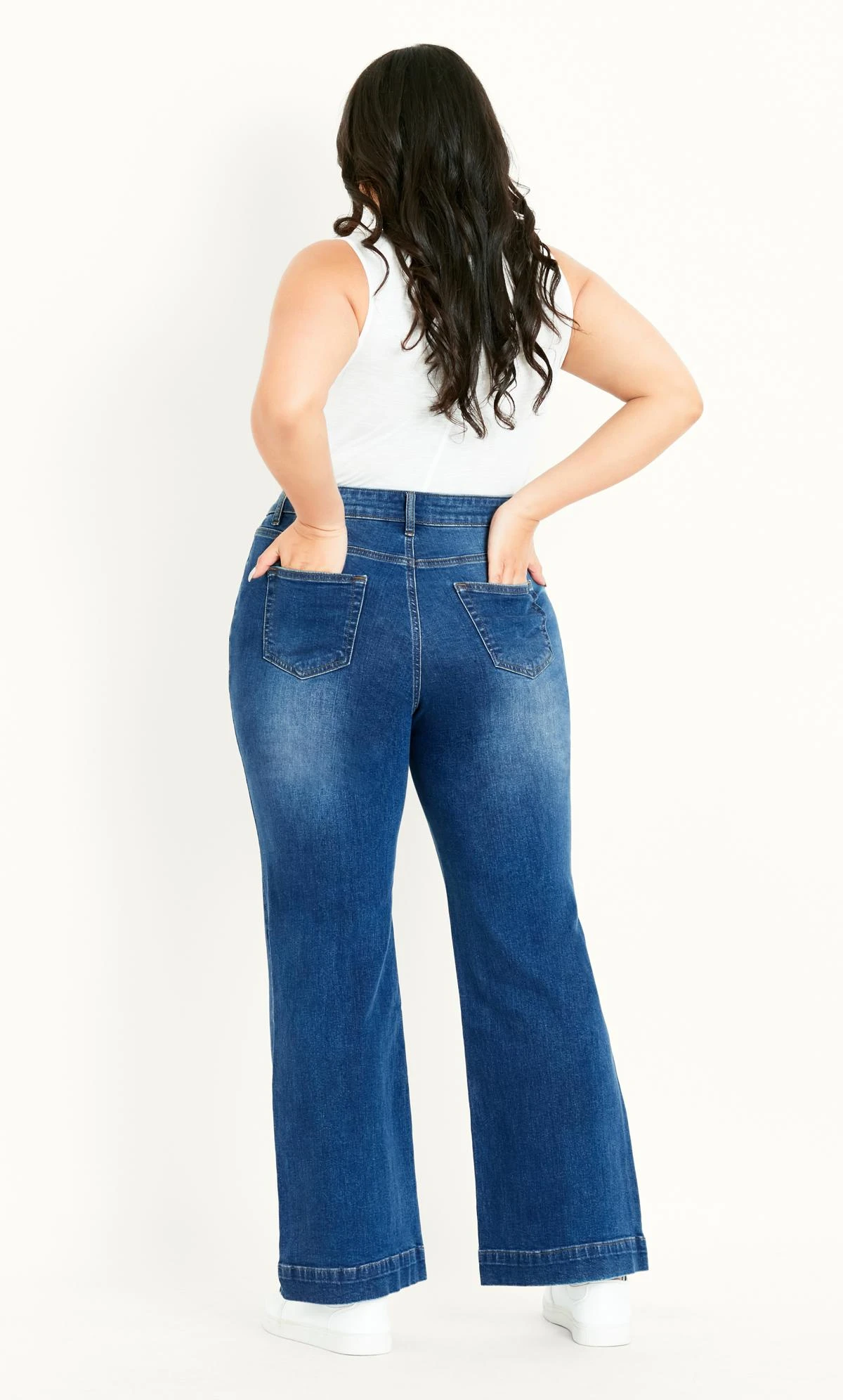 Evans Mid Blue Wide Leg Jeans - Image 2