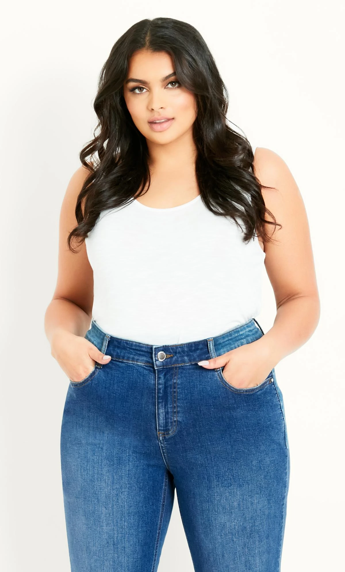 Evans Mid Blue Wide Leg Jeans - Image 6