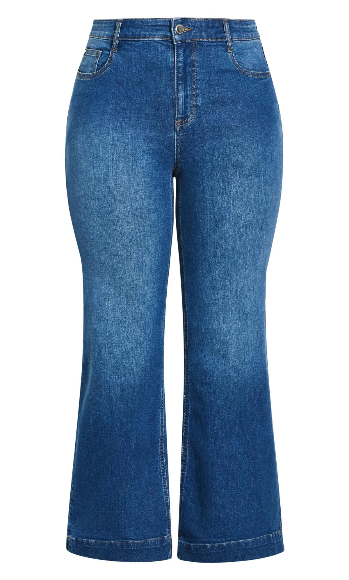 Evans Denim Wide Leg Jean Mid Wash - Image 2