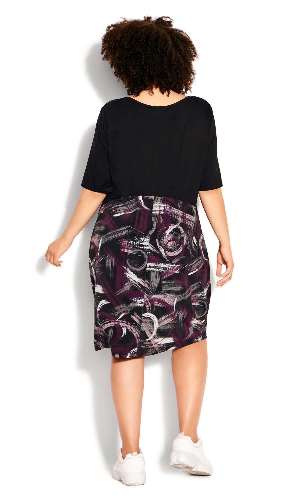 Avenue Loralette Black Knit Button Print Dress - Image 3