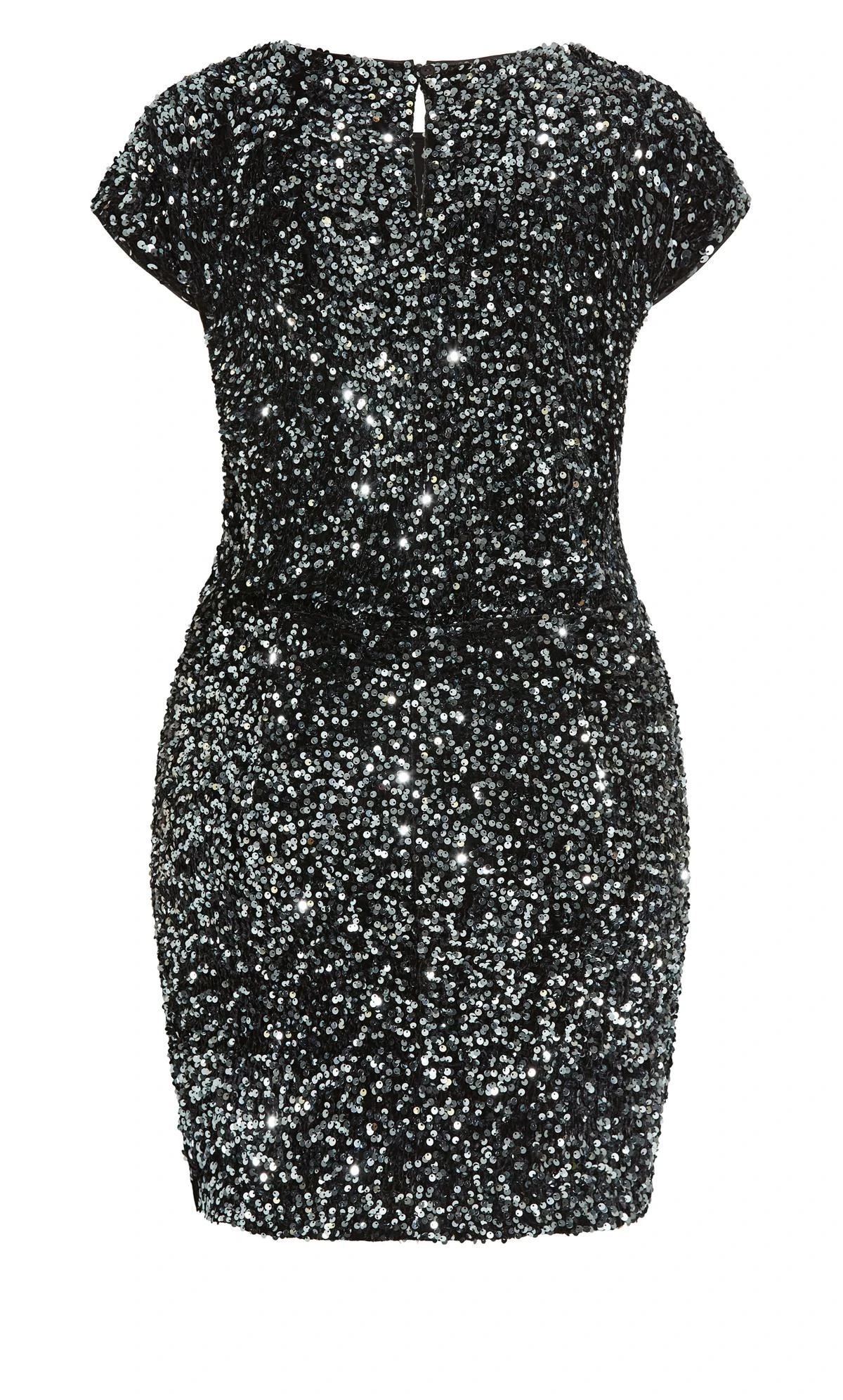 City Chic Black Sequin Shift Dress - Image 5