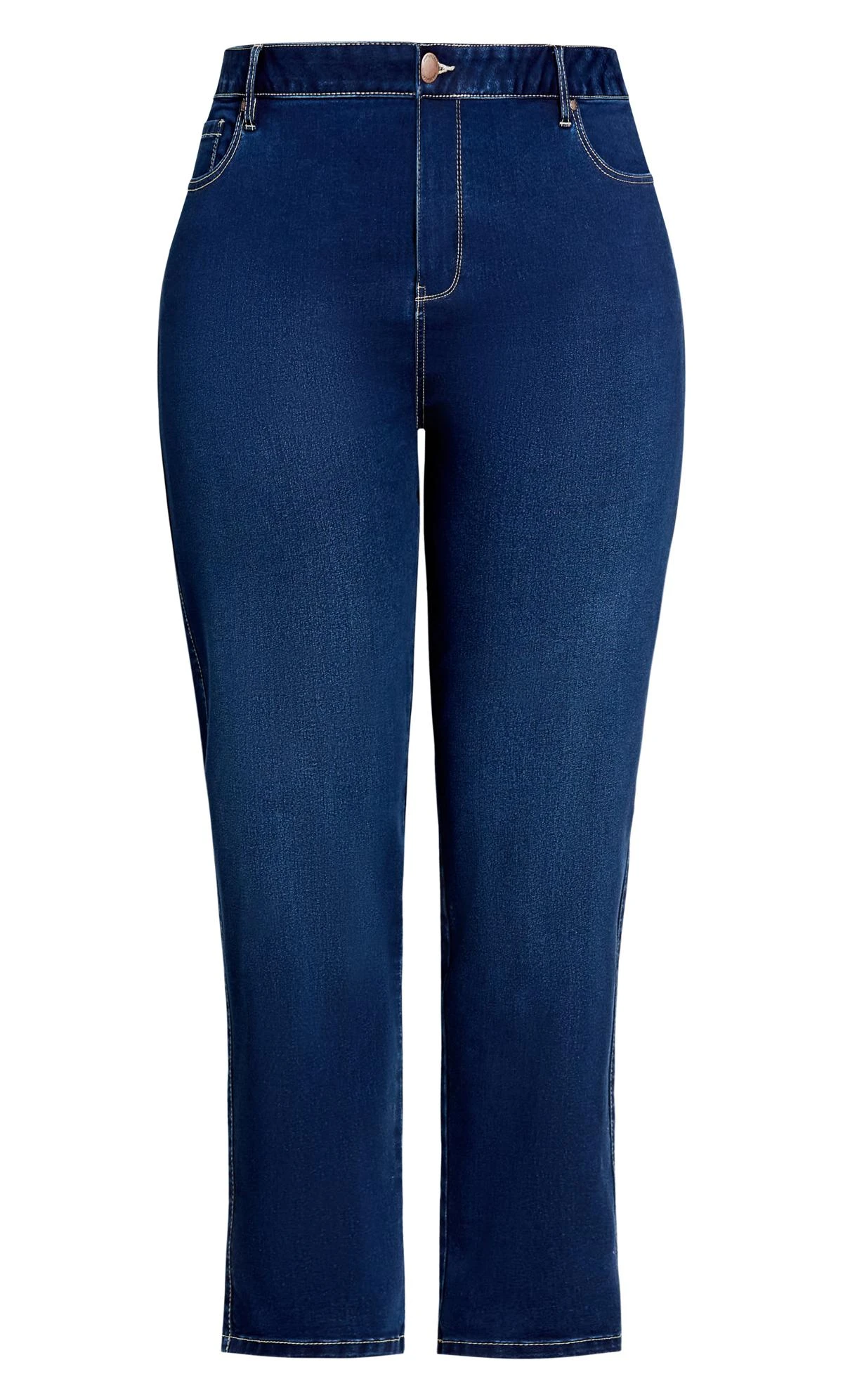 Avenue Blue Darkk Wash Straight Leg Average Jeans - Image 6