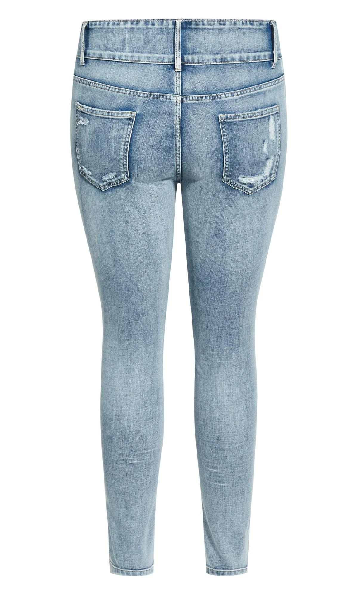 City Chic Blue Light Wash Distressed Jeans - Image 6