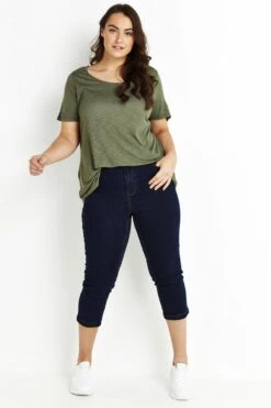 Evans Navy Crop Denim Jean