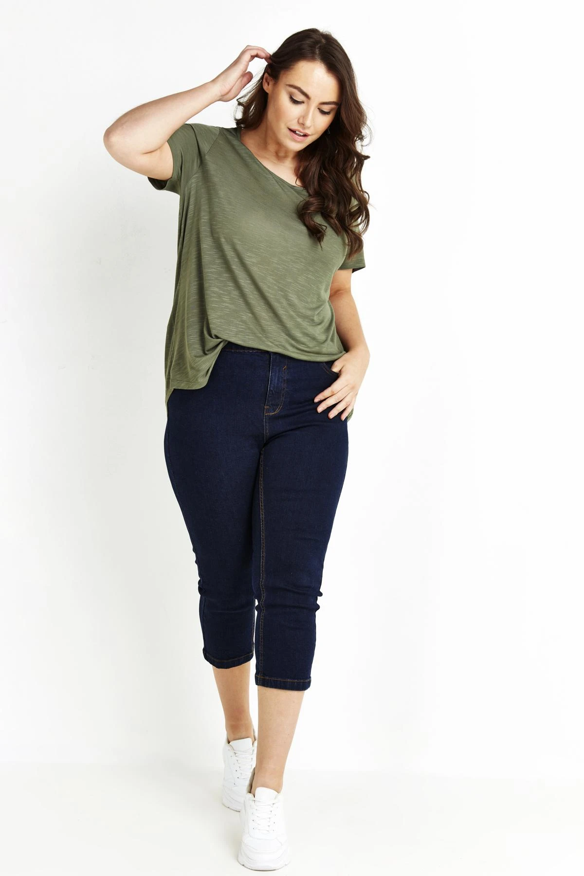 Evans Navy Crop Denim Jean - Image 2