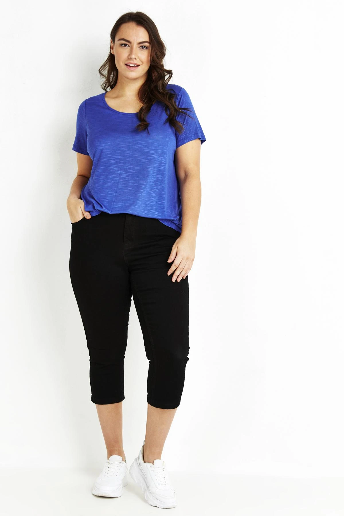 Evans Black Cropped Skinny Jeans