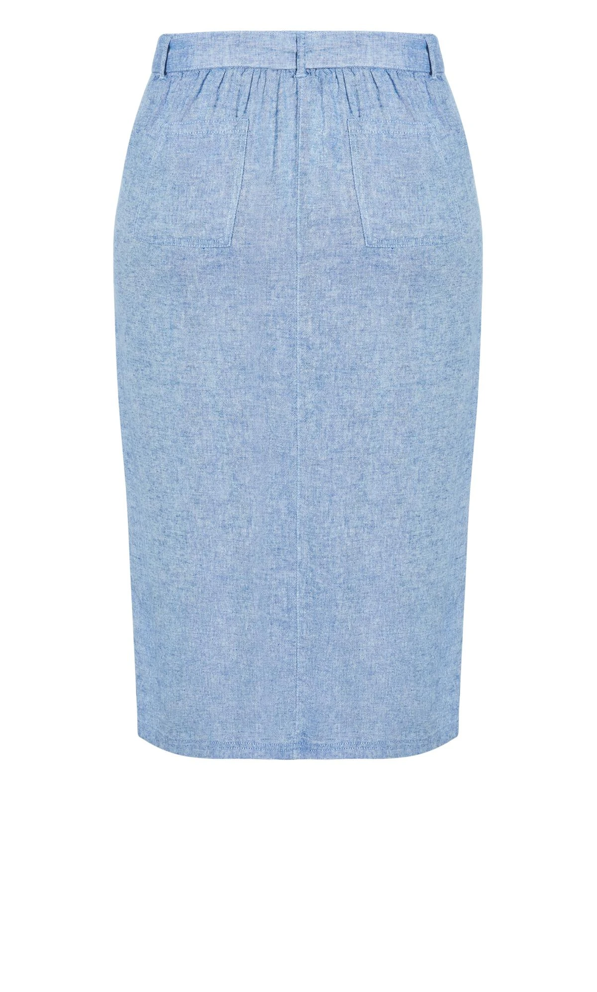 Evans Light Blue Tie Waist Midi Skirt - Image 6