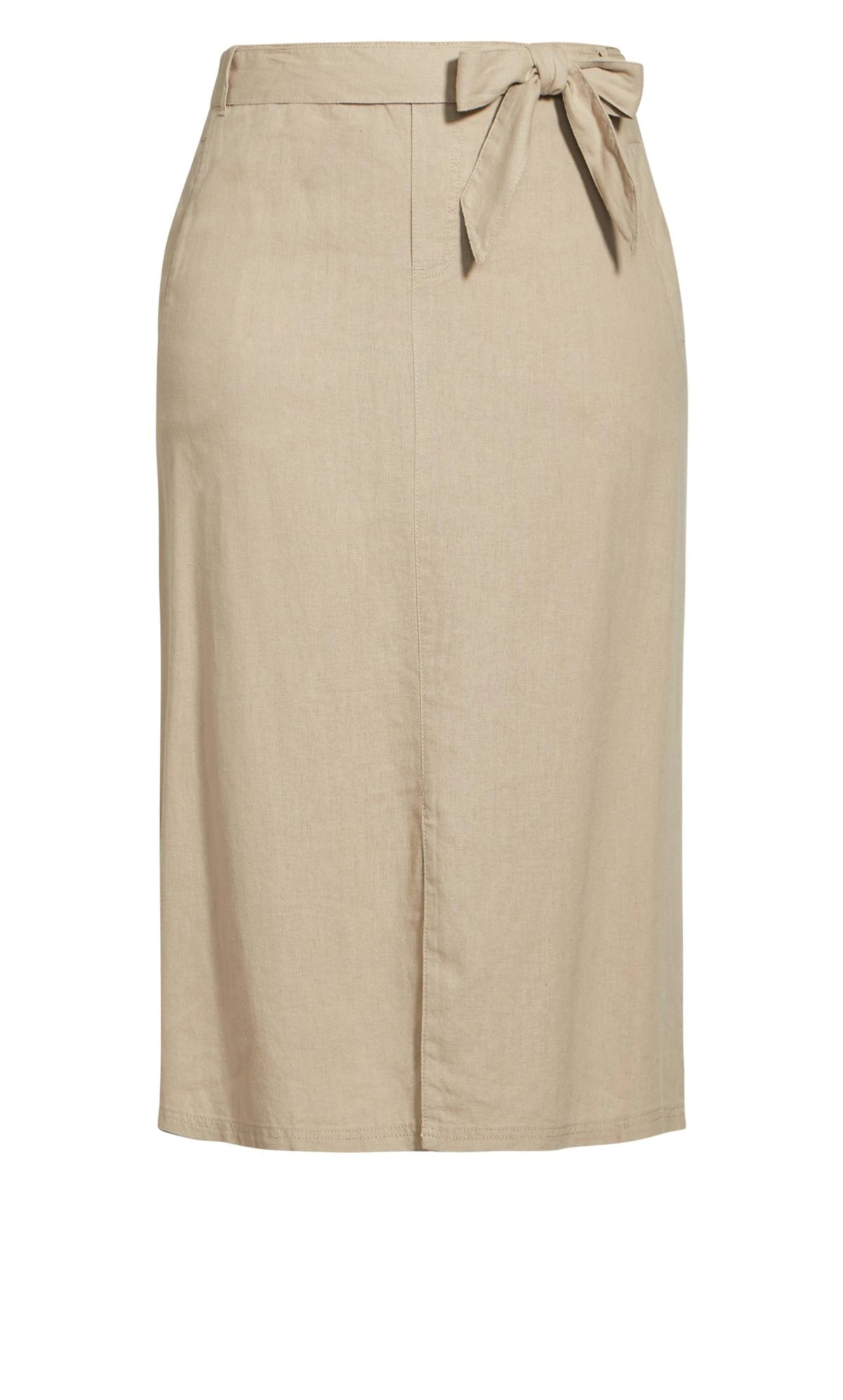 Evans Neutral Linen Blend Skirt - Image 3