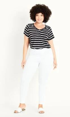 Evans PETITE White Pull On Jeggings