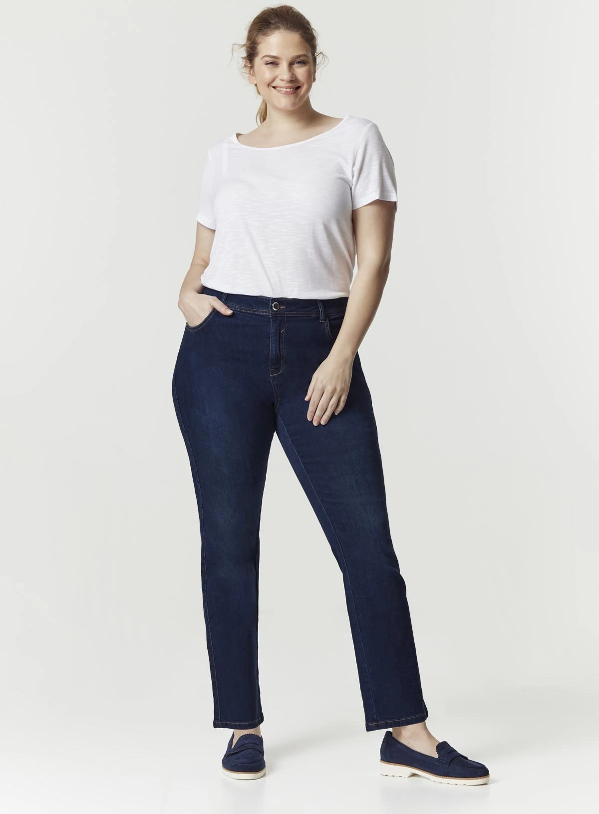 Evans Denim Mid Wash Straight Leg Jeans