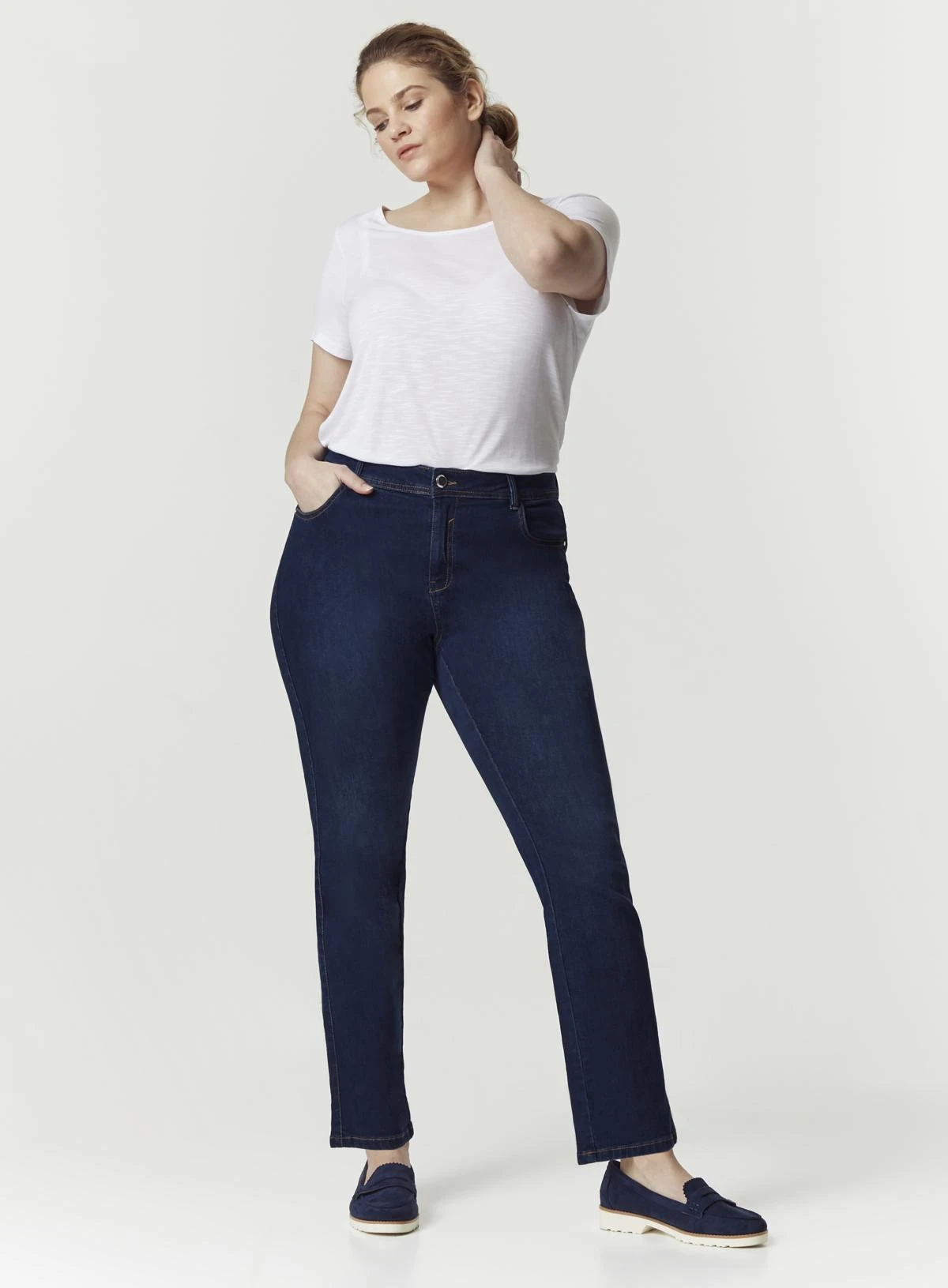 Evans Denim Mid Wash Straight Leg Jeans - Image 3
