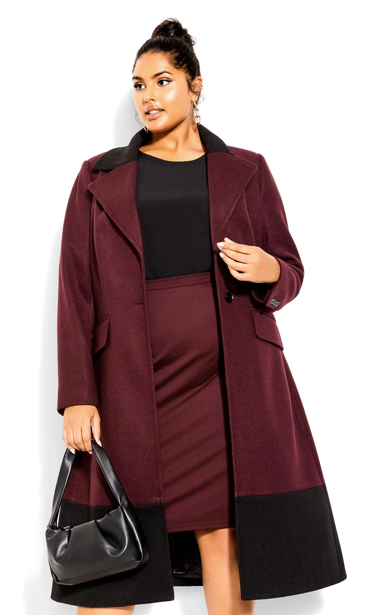 City Chic Ruby Red Tube Midi Skirt - Image 3