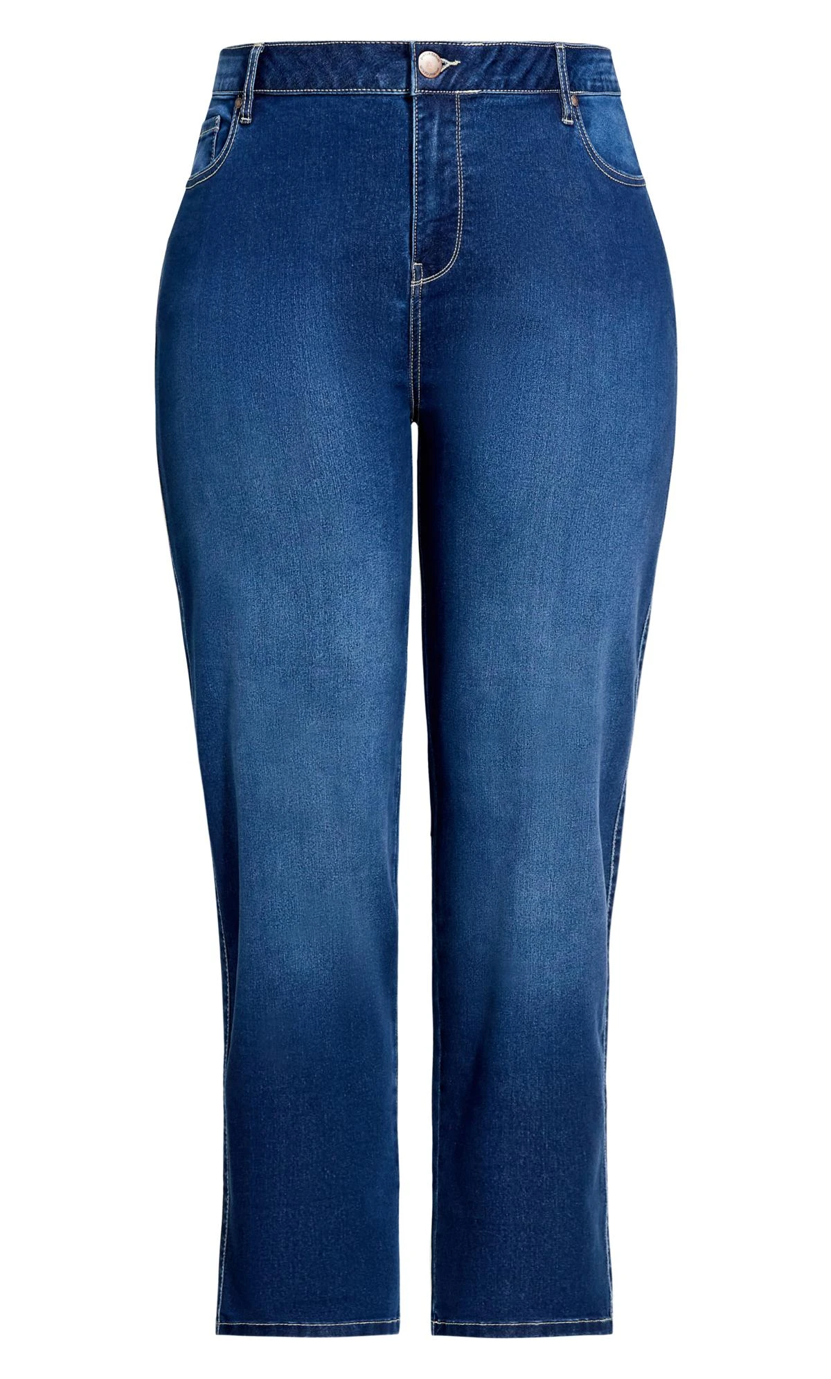 Evans Blue Mid Wash Straight Leg Tall Jeans - Image 7