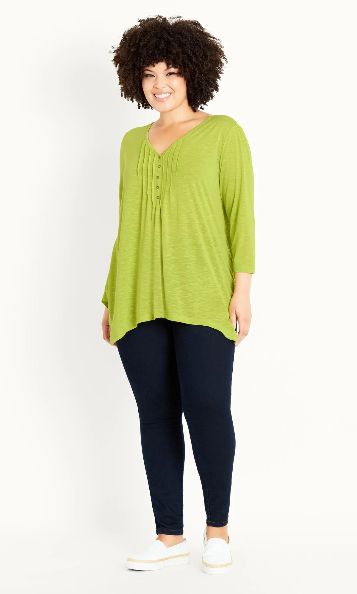 Evans Green Pintuck Henley T-Shirt